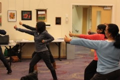 Group-warrior-pose